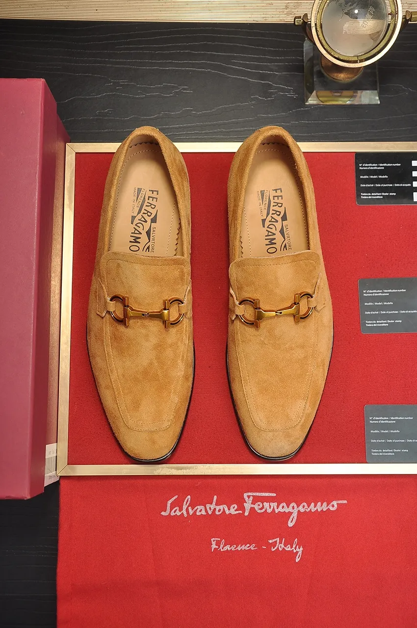 Men's shoes 💰500💶[Ferragamo/Ferragamo] The latest model in the counter. Original imported high-quality cowhide with open edges + imported 🐂 water-dyed cowhide lining + original luxury metal buckle + original combined outsole. Comparison without pressure 38--45 (45 is custom-made and cannot be returned or exchanged)